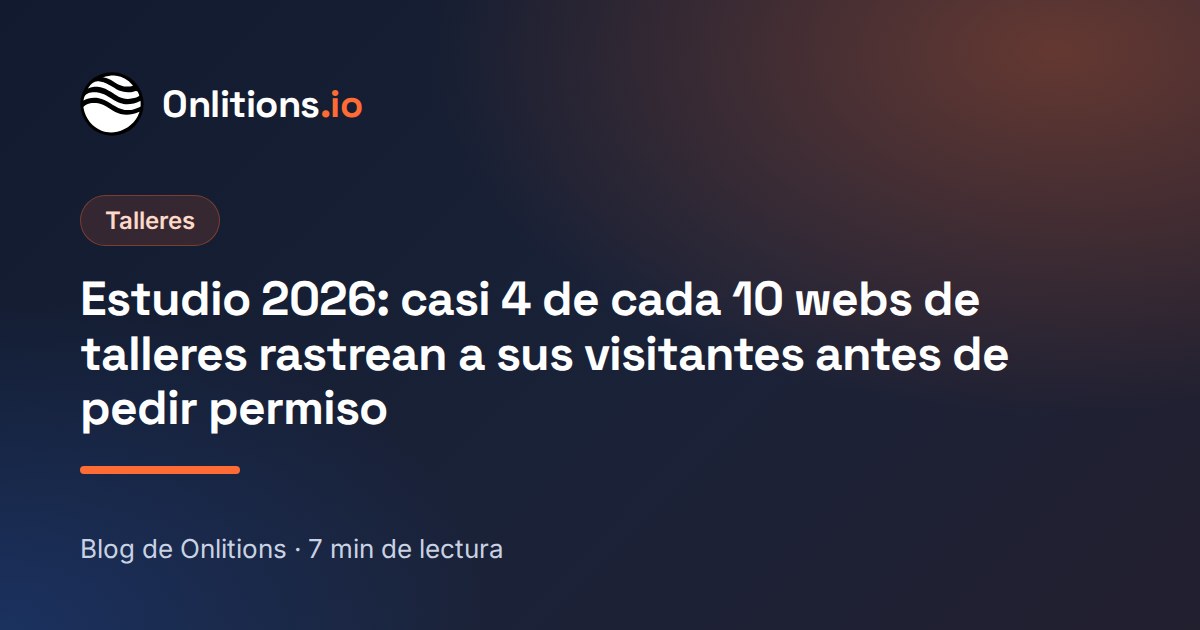 Estudio 2026: casi 4 de cada 10 webs de talleres rastrean a sus visitantes antes de pedir permiso